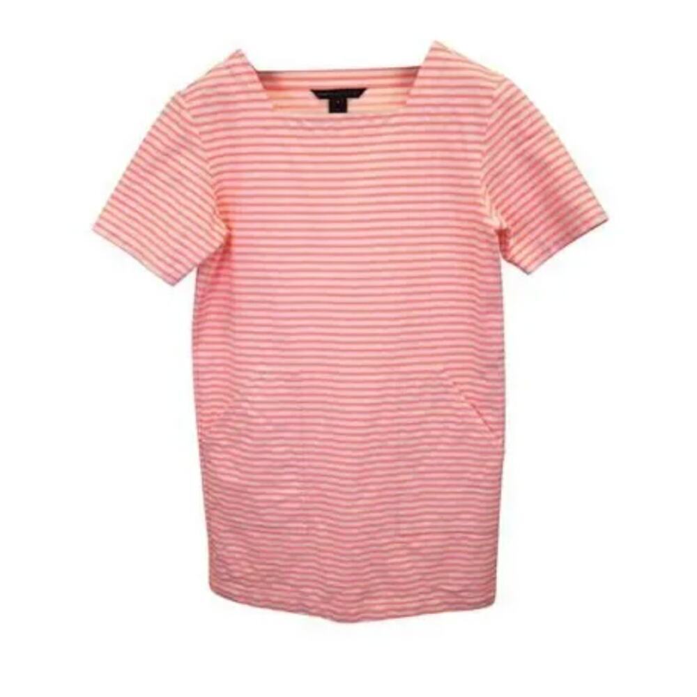 Marc by Marc Jacobs Coral & White Striped Mini Dress Size S